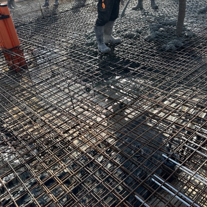 Concrete bar chairs on a reinforced slab