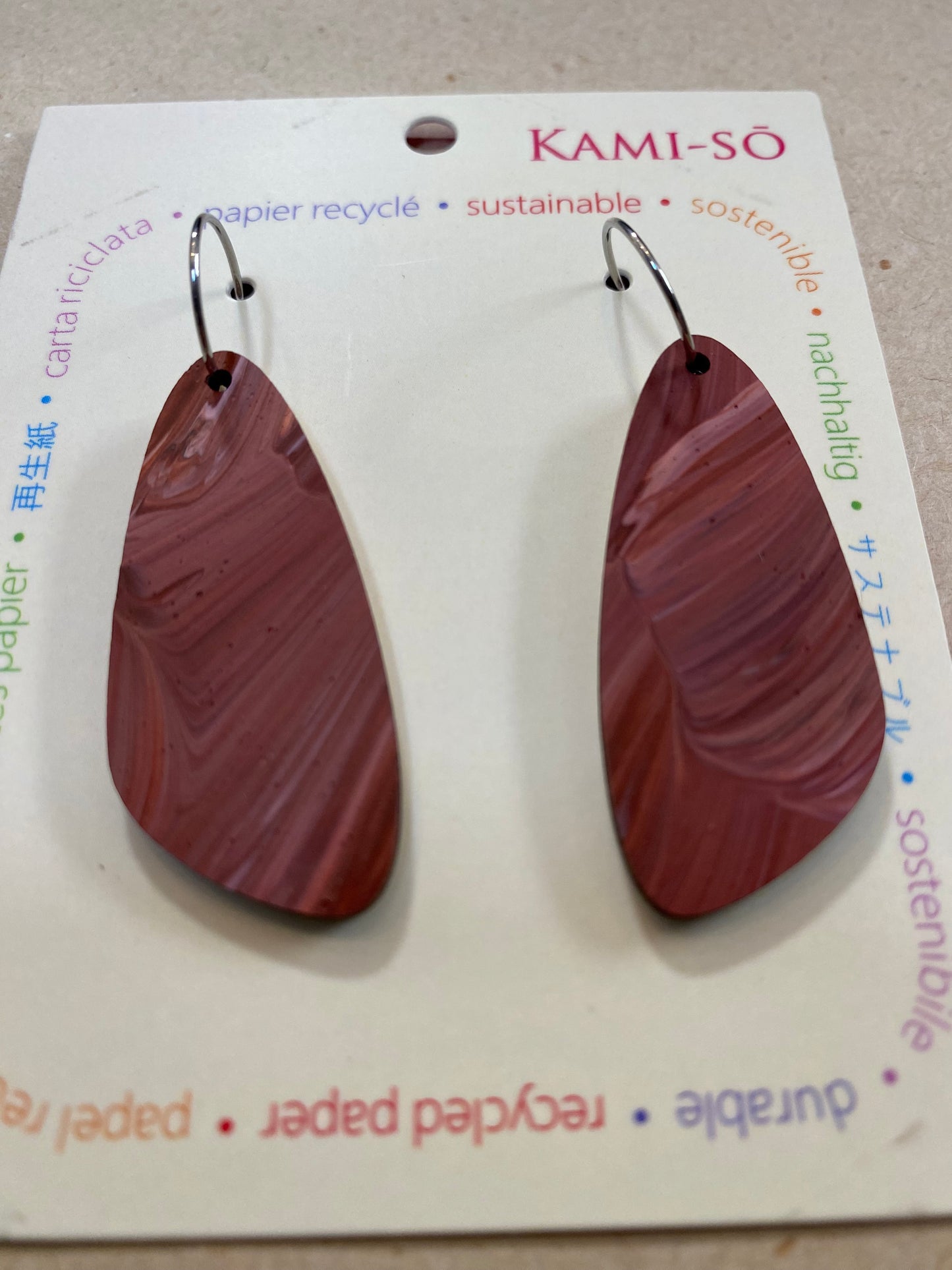 Earrings - Large Oval - Recycled Paper