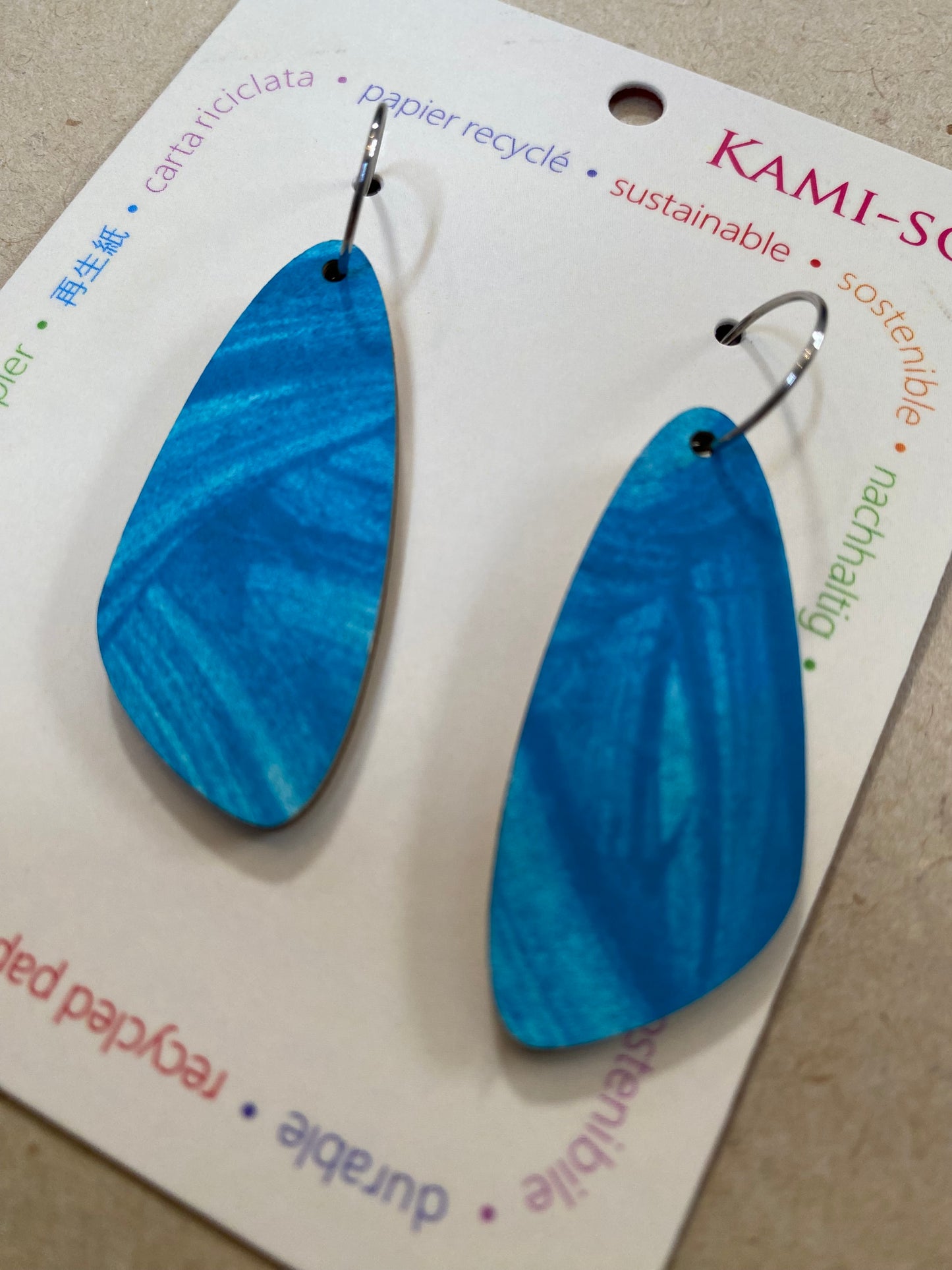 Earrings - Large Oval - Recycled Paper