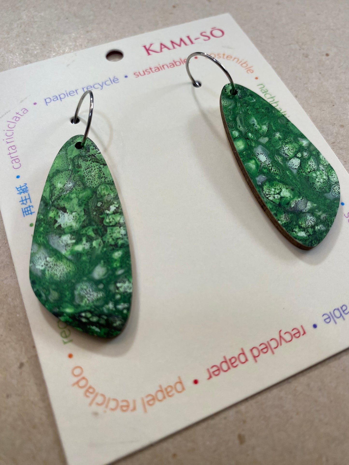 Earrings - Large Oval - Recycled Paper