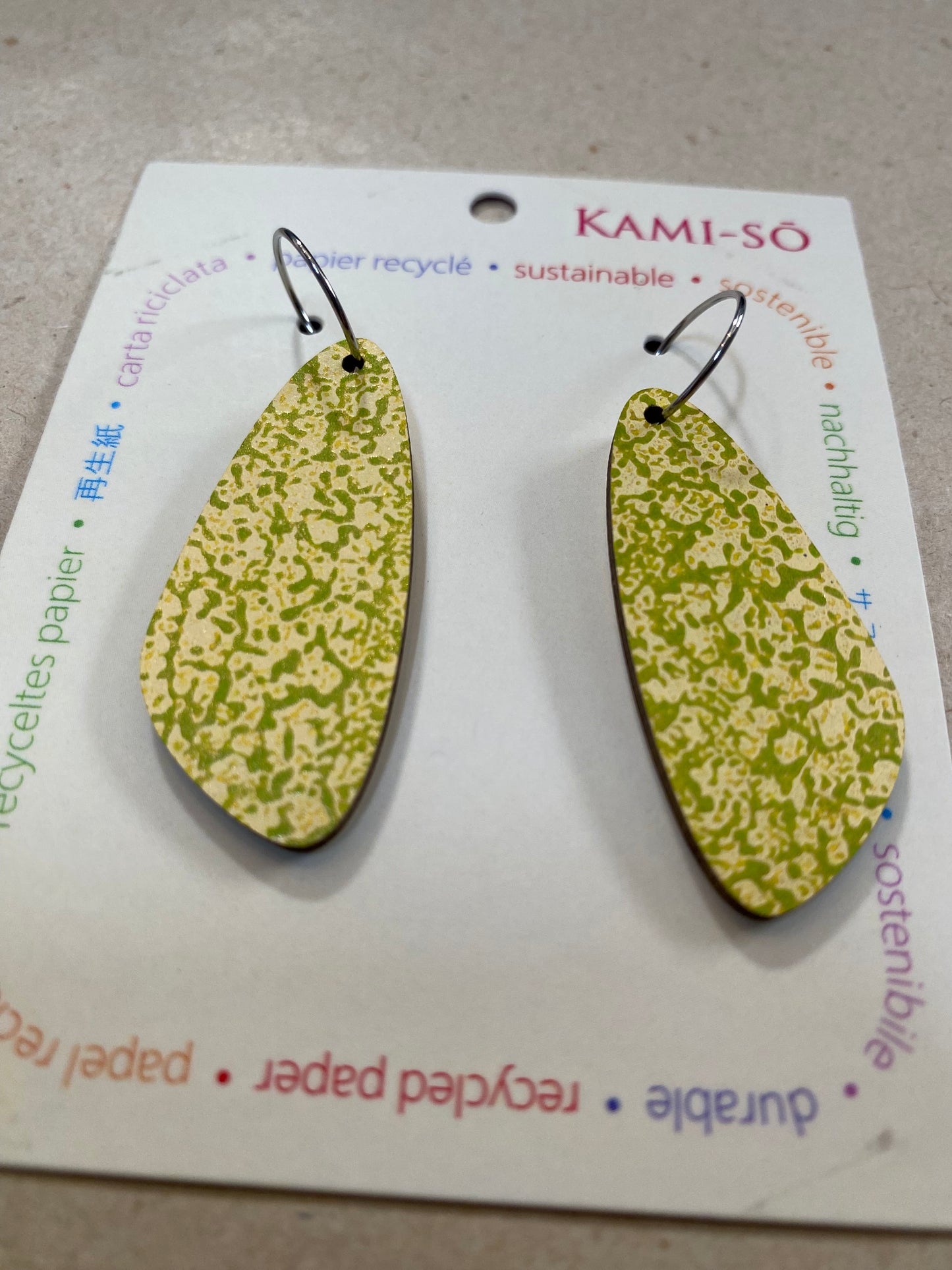 Earrings - Large Oval - Recycled Paper