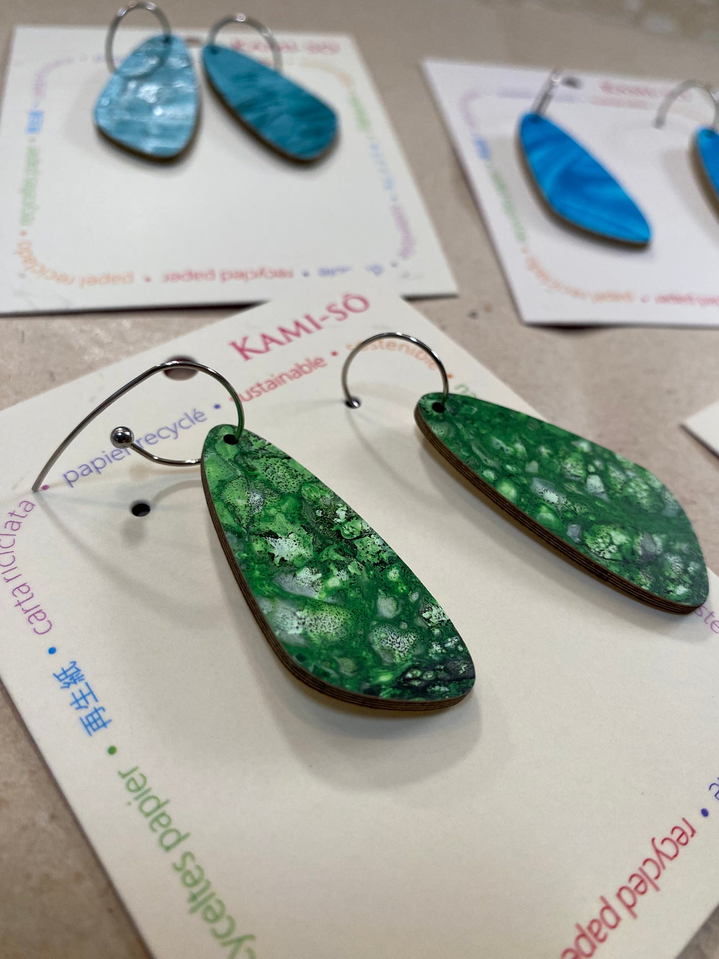 Earrings - Large Oval - Recycled Paper